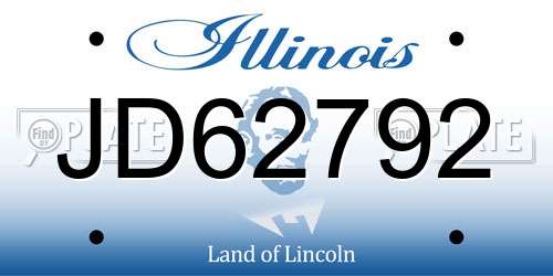 JD62792 Illinois License Plate