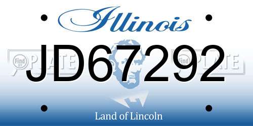 JD67292 Illinois License Plate
