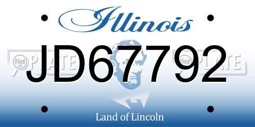 JD67792 Illinois License Plate