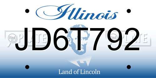 JD6T792 Illinois License Plate