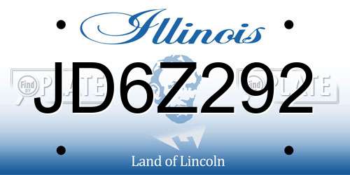 JD6Z292 Illinois License Plate