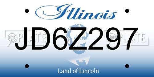 JD6Z297 Illinois License Plate