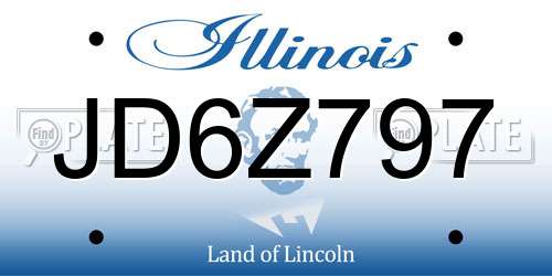 JD6Z797 Illinois License Plate