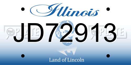 JD72913 Illinois License Plate