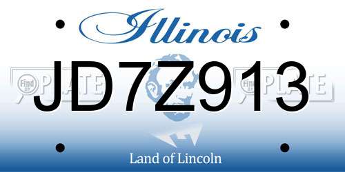 JD7Z913 Illinois License Plate