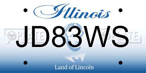 JD83WS Illinois License Plate