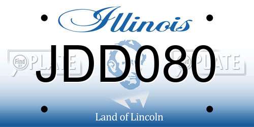 JDD080 Illinois License Plate