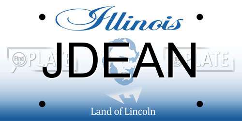 JDEAN Illinois License Plate