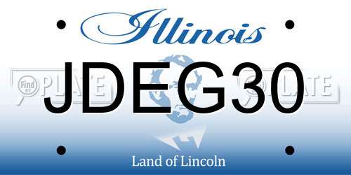 JDEG30 Illinois License Plate
