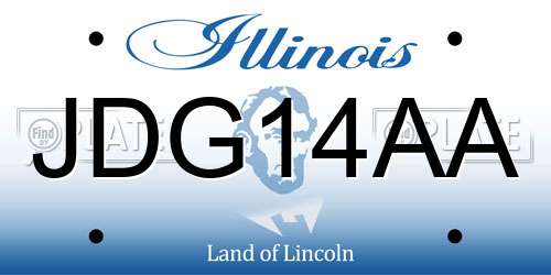 JDG14AA Illinois License Plate