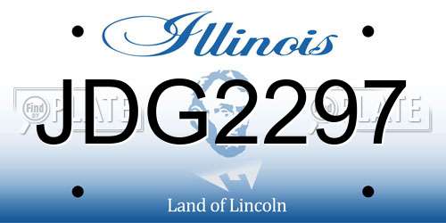 JDG2297 Illinois License Plate