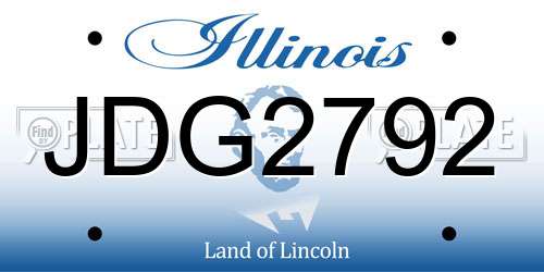 JDG2792 Illinois License Plate