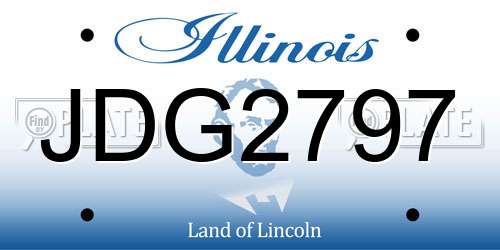 JDG2797 Illinois License Plate