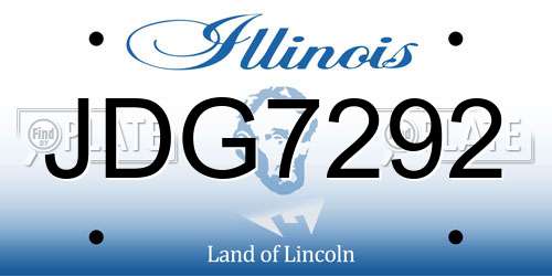 JDG7292 Illinois License Plate