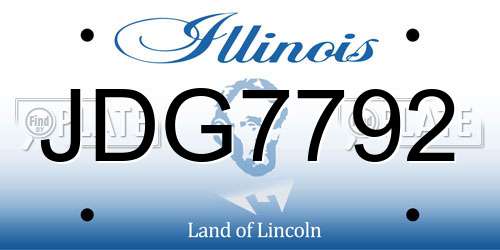 JDG7792 Illinois License Plate