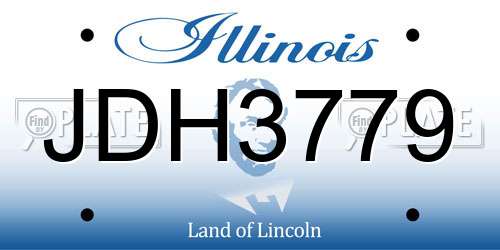 JDH3779 Illinois License Plate