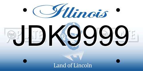 JDK9999 Illinois License Plate