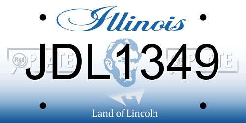 JDL1349 Illinois License Plate