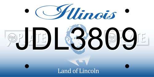 JDL3809 Illinois License Plate