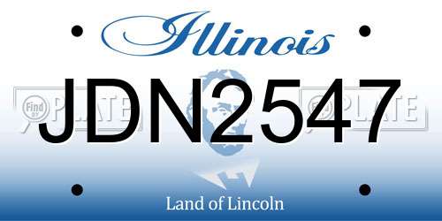 JDN2547 Illinois License Plate