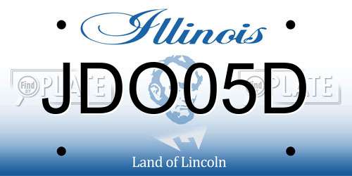 JDO05D Illinois License Plate