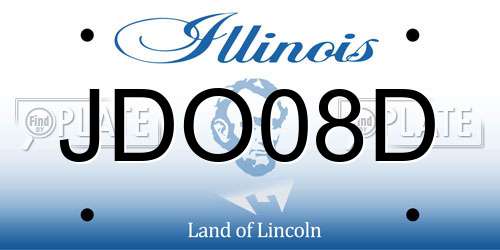 JDO08D Illinois License Plate