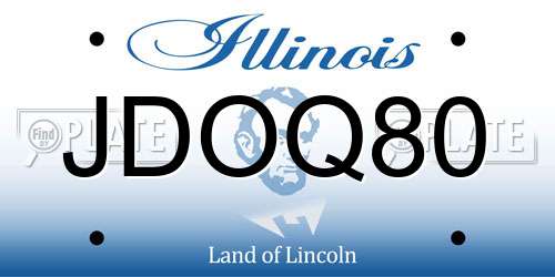JDOQ80 Illinois License Plate