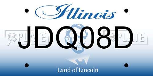 JDQ08D Illinois License Plate