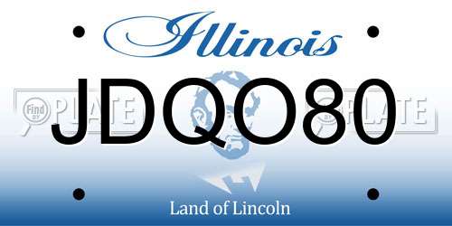 JDQO80 Illinois License Plate