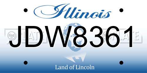 JDW8361 Illinois License Plate