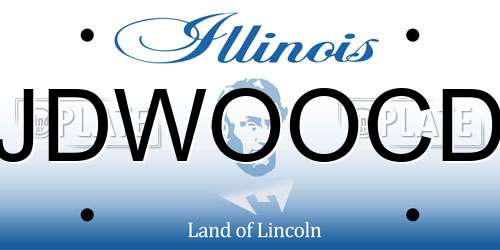 JDWOOCD Illinois License Plate