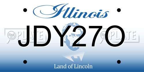 JDY27O Illinois License Plate