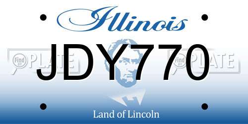 JDY770 Illinois License Plate
