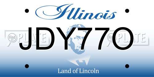 JDY77O Illinois License Plate