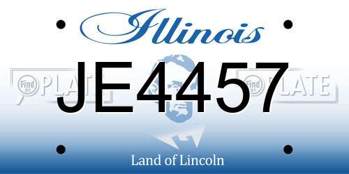 JE4457 Illinois License Plate