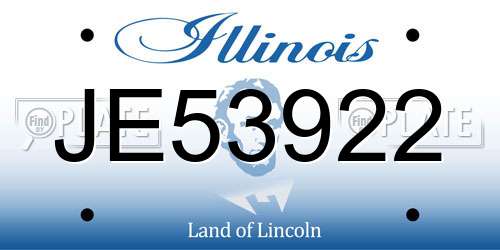 JE53922 Illinois License Plate