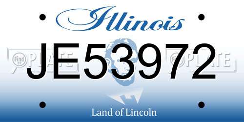 JE53972 Illinois License Plate