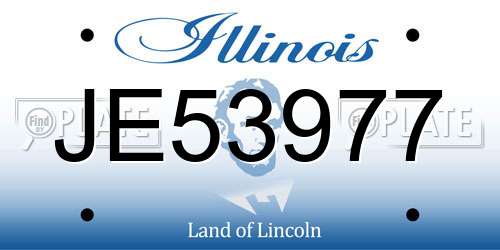 JE53977 Illinois License Plate