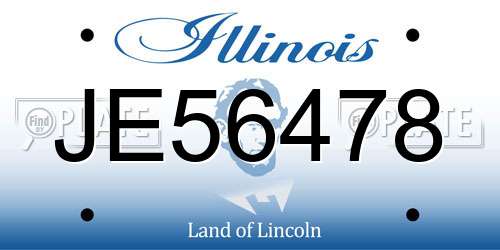 JE56478 Illinois License Plate