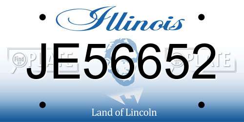 JE56652 Illinois License Plate