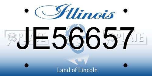 JE56657 Illinois License Plate