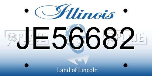 JE56682 Illinois License Plate