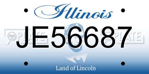 JE56687 Illinois License Plate