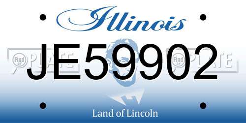 JE59902 Illinois License Plate
