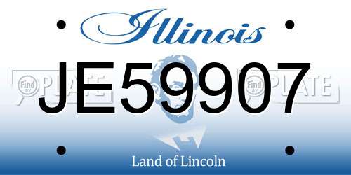 JE59907 Illinois License Plate