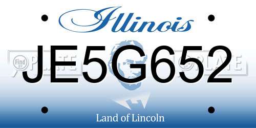 JE5G652 Illinois License Plate