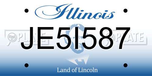 JE5I587 Illinois License Plate