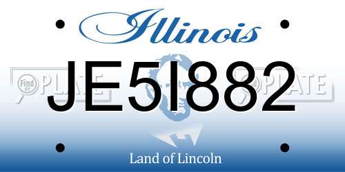 JE5I882 Illinois License Plate