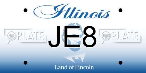JE8 Illinois License Plate