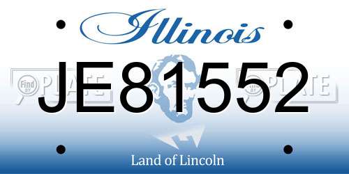 JE81552 Illinois License Plate